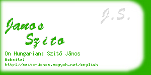 janos szito business card